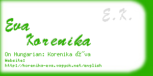 eva korenika business card